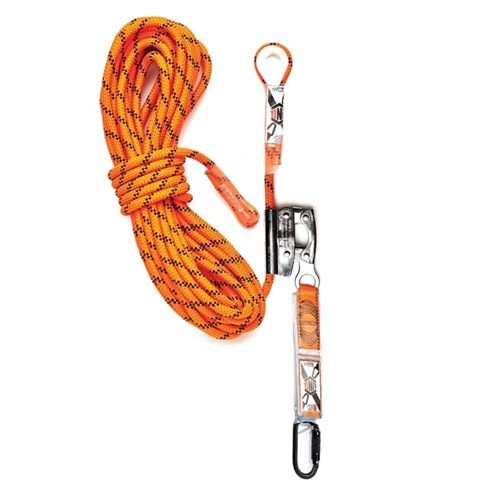 ROPE KERNMANTLE 15M C/W ROPE GRAB & PERM ATTACH SHOCKY WITH SCREWGATE  KARA